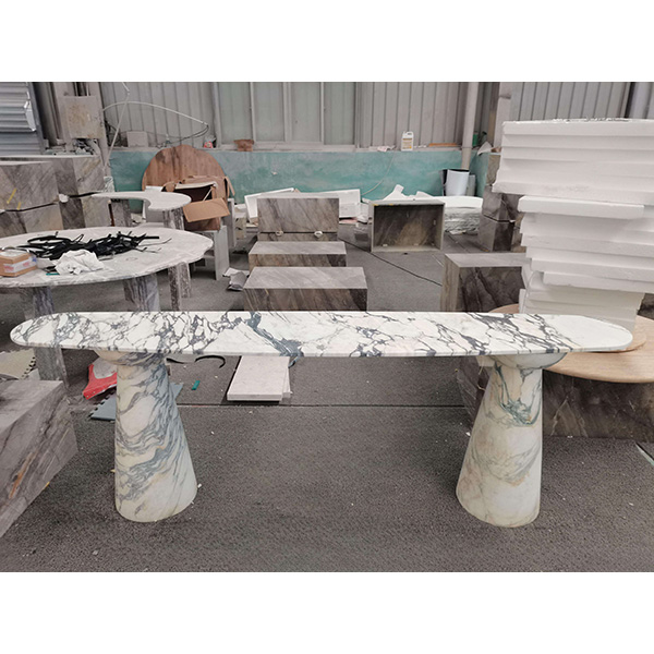 Custom-Oval-Calacatta-Marble-Table---Hotel-&-Villa-Console-Furniture