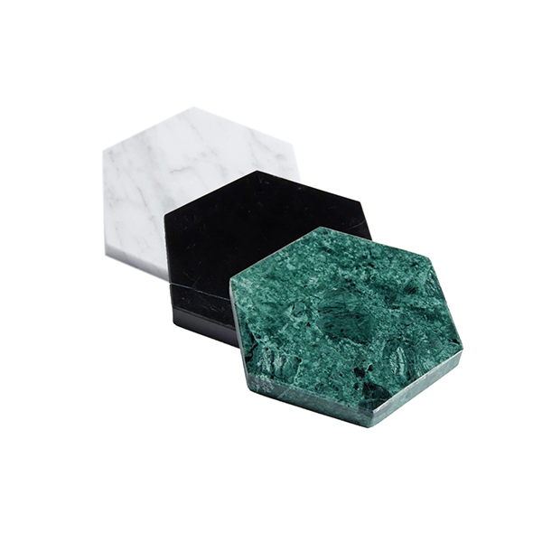 Polygon Nordic Marble Coaster Set