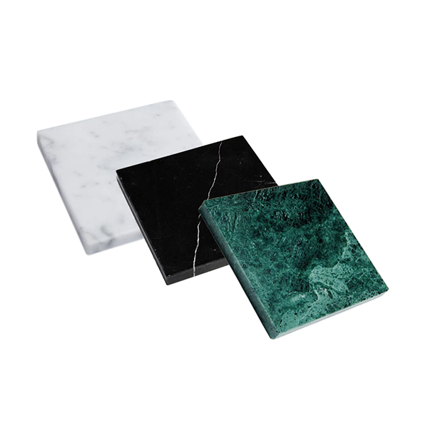 Square Nordic Marble Coaster Set